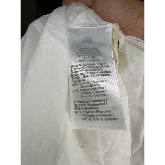 Madewell Embroidered Eyelet Tie Back Cami Midi Dress Size 10 White - Picture 13 of 15